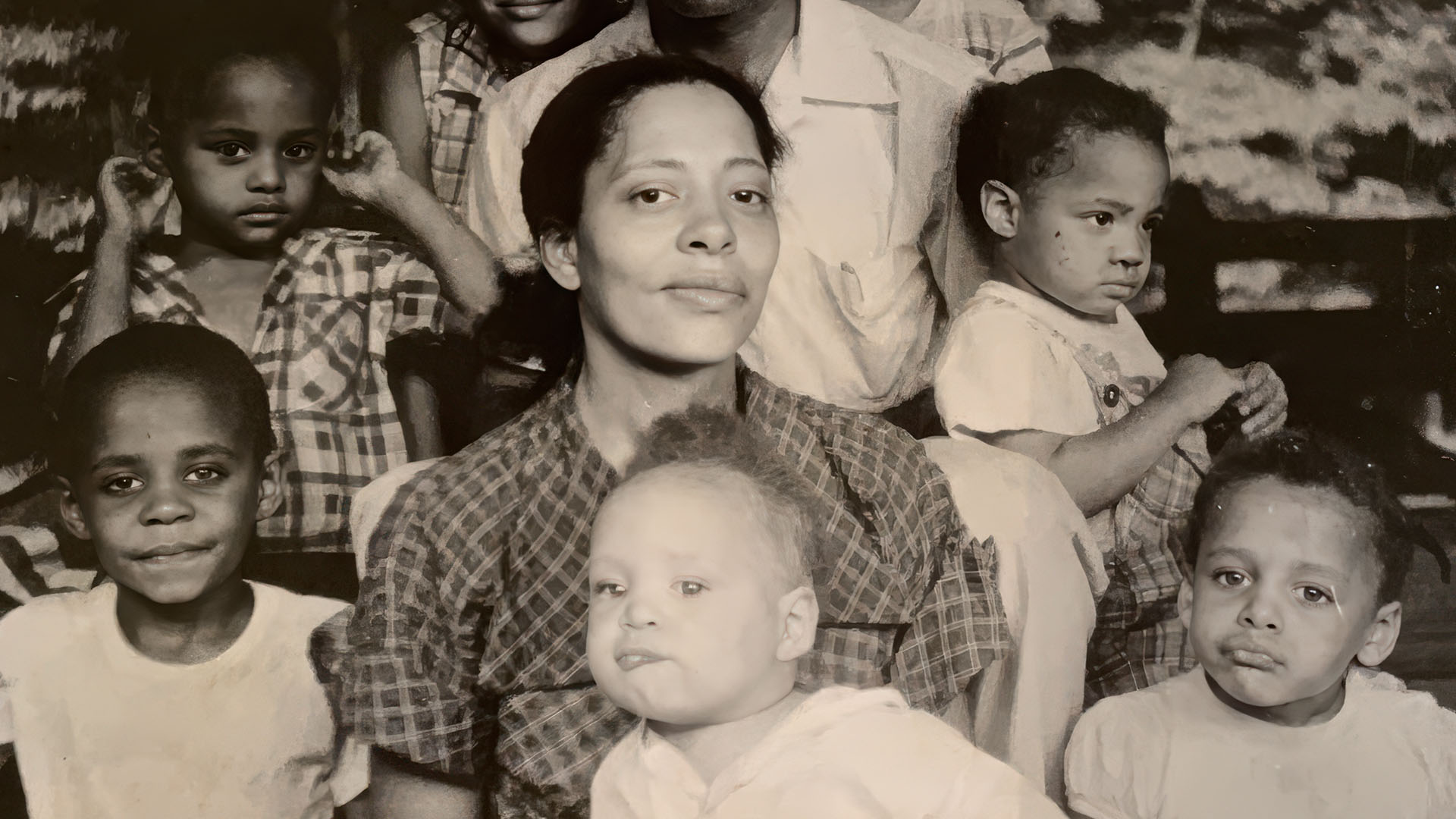 The Blackwell family portrait with David, Ann, and their children