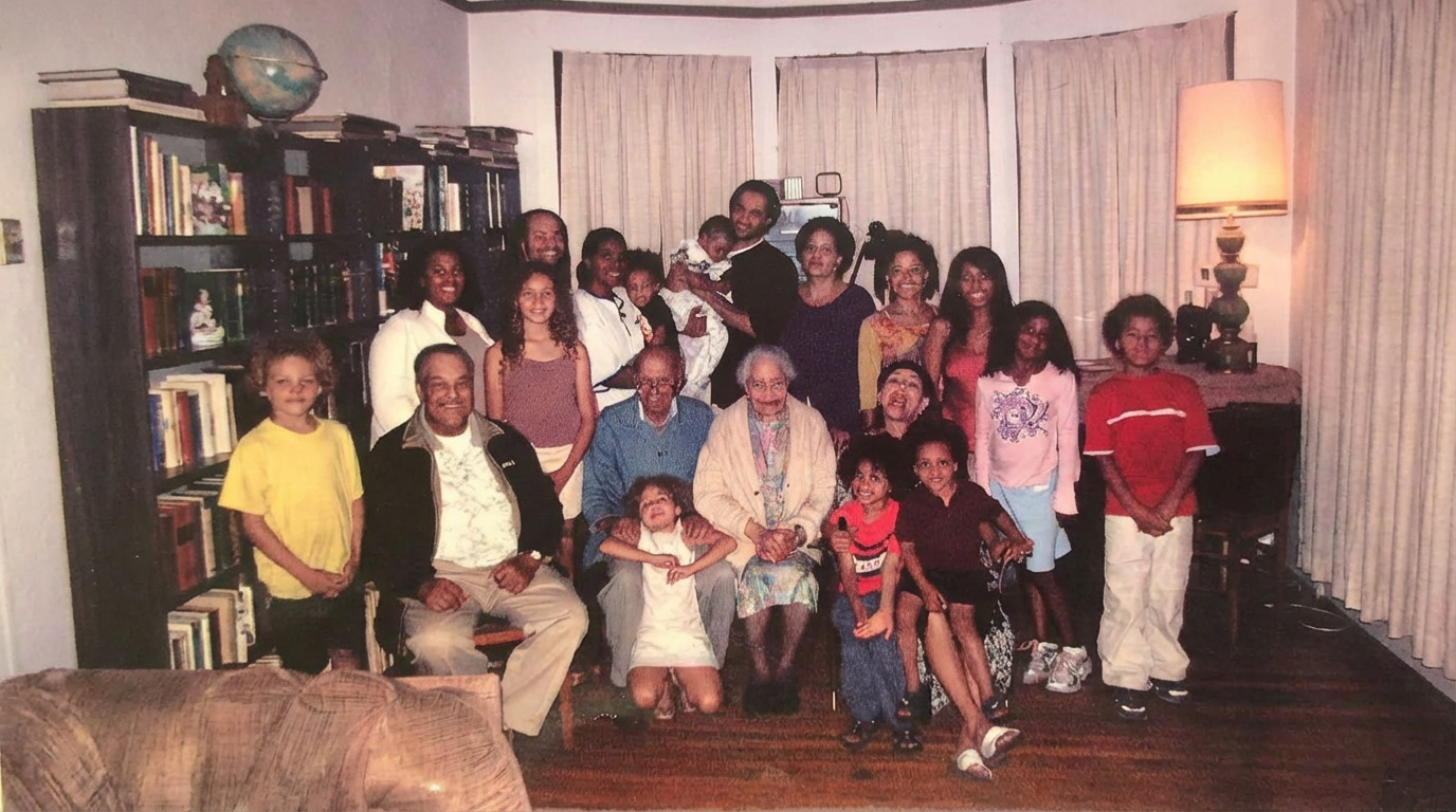 Extended Blackwell family gathering with multiple generations